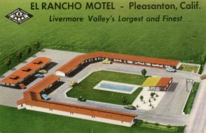 El Rancho Motel, One mile off U.S. Highway 50, Pleasanton, California                                 
